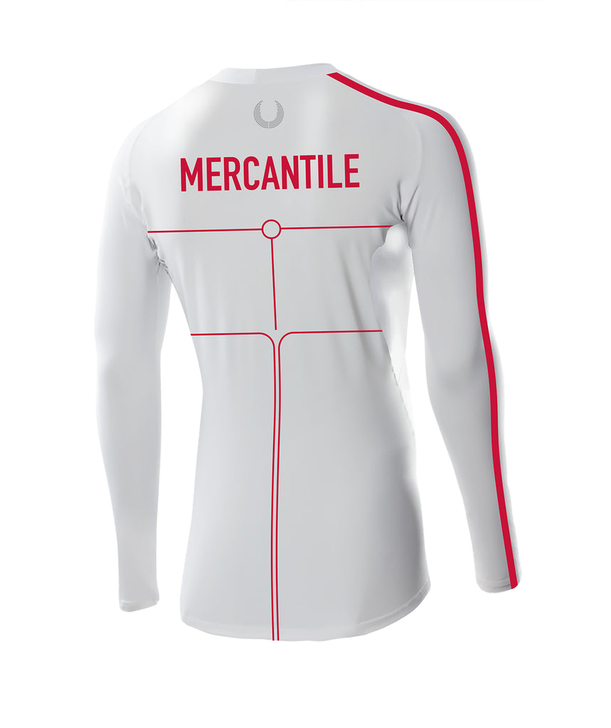 Men's Mercantile Rowing Club Motion Base Layer LS - White/Red
