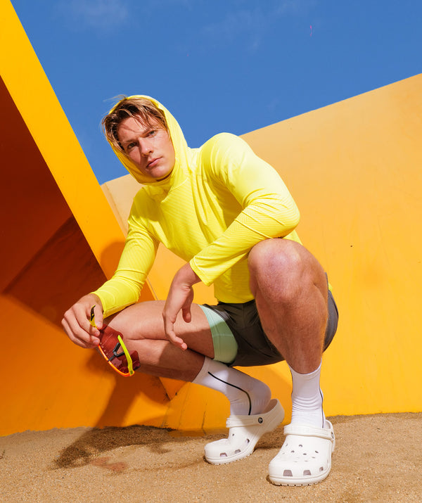 Men's Wreath Sun Hoodie - Graphic Neon Yellow