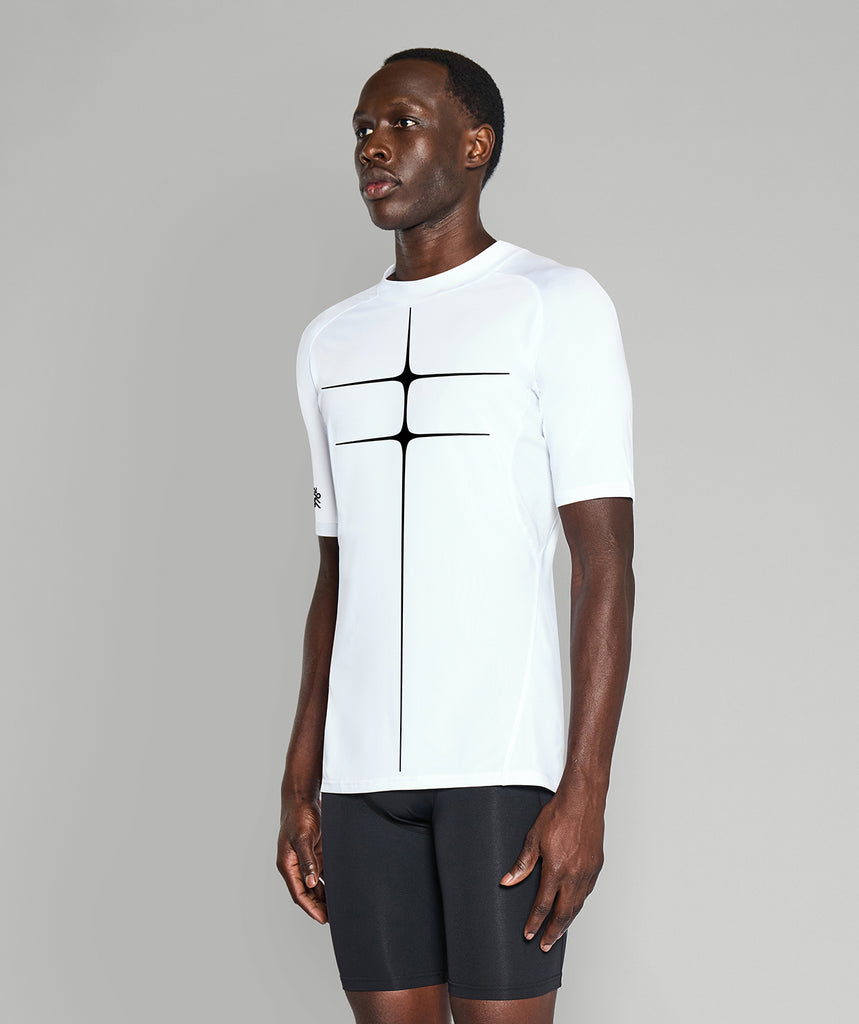 Men's Motion Pro Base Layer SS - White/Black