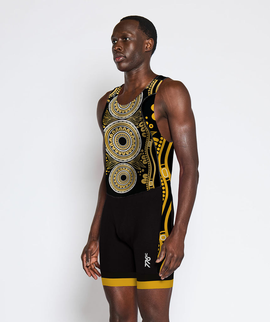 Men's Richmond Rowing Club Indigenous Pro Unisuit - Black/Yellow