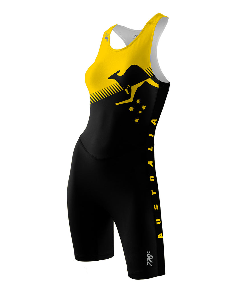 Women's WA Masters Sprint Unisuit - Black/Yellow