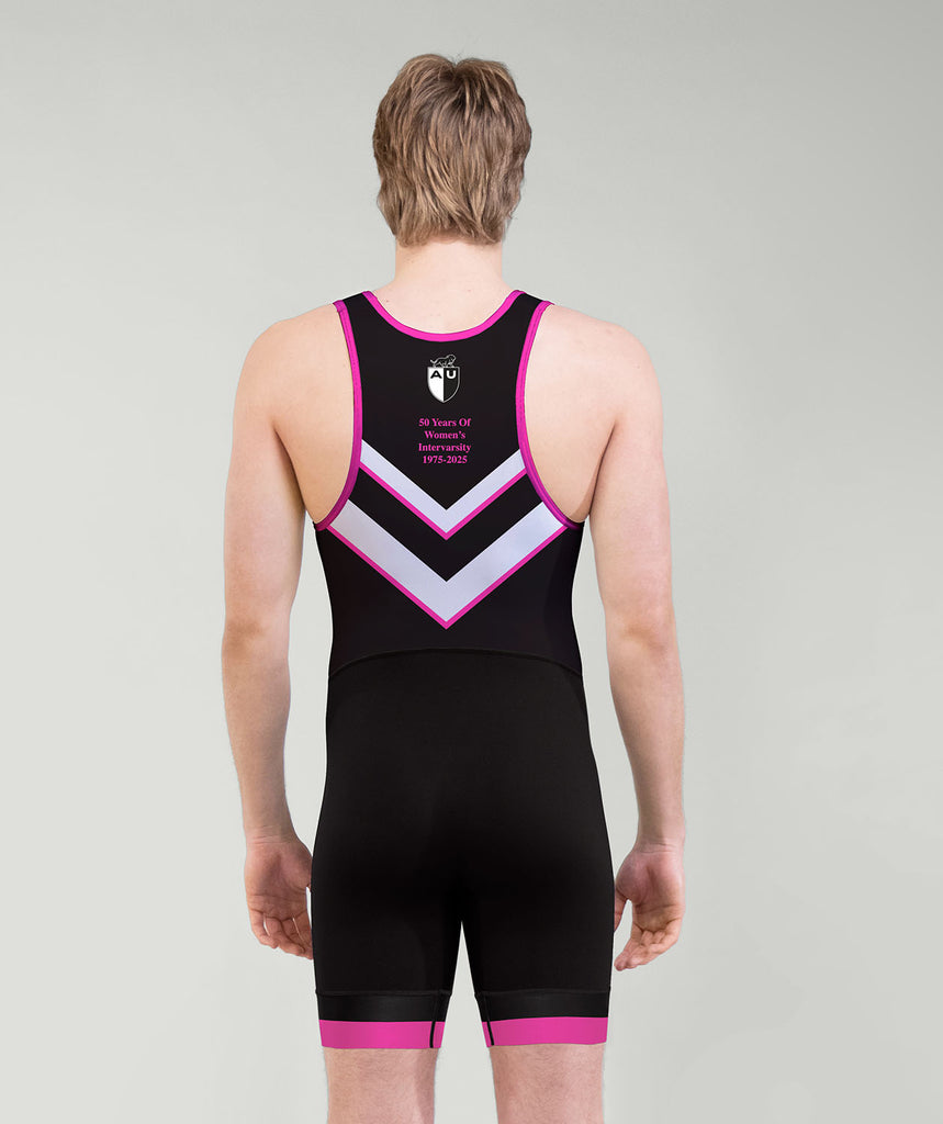 Men's Adelaide University 50th Ann Streamline Leg Band Unisuit - Black/Neon Pink