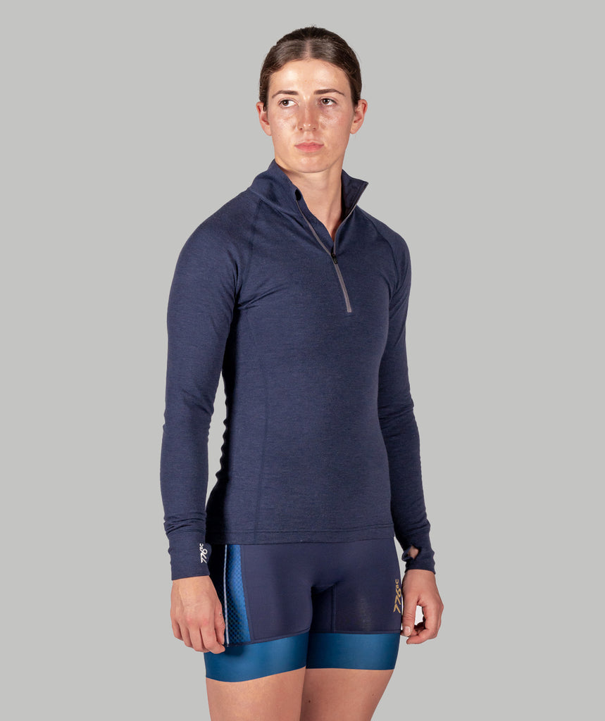 Women's Wreath Pro-Merino ¼ Zip - Navy