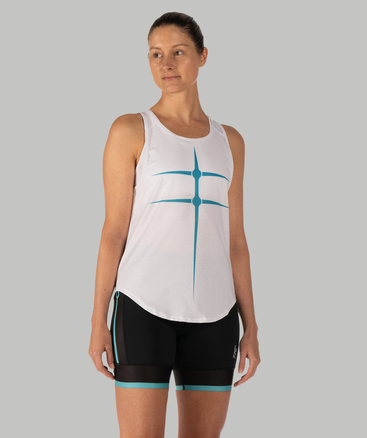 Women's Motion Pro Training Tank - White/Capri