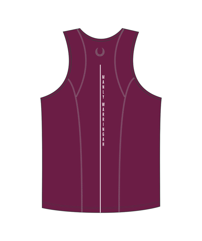 Men's Manly Warringah Kayak Club Performance Tank - Maroon