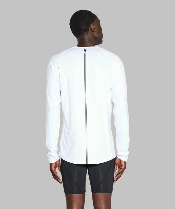 Men's Motion LS Training Base Layer - White/Black