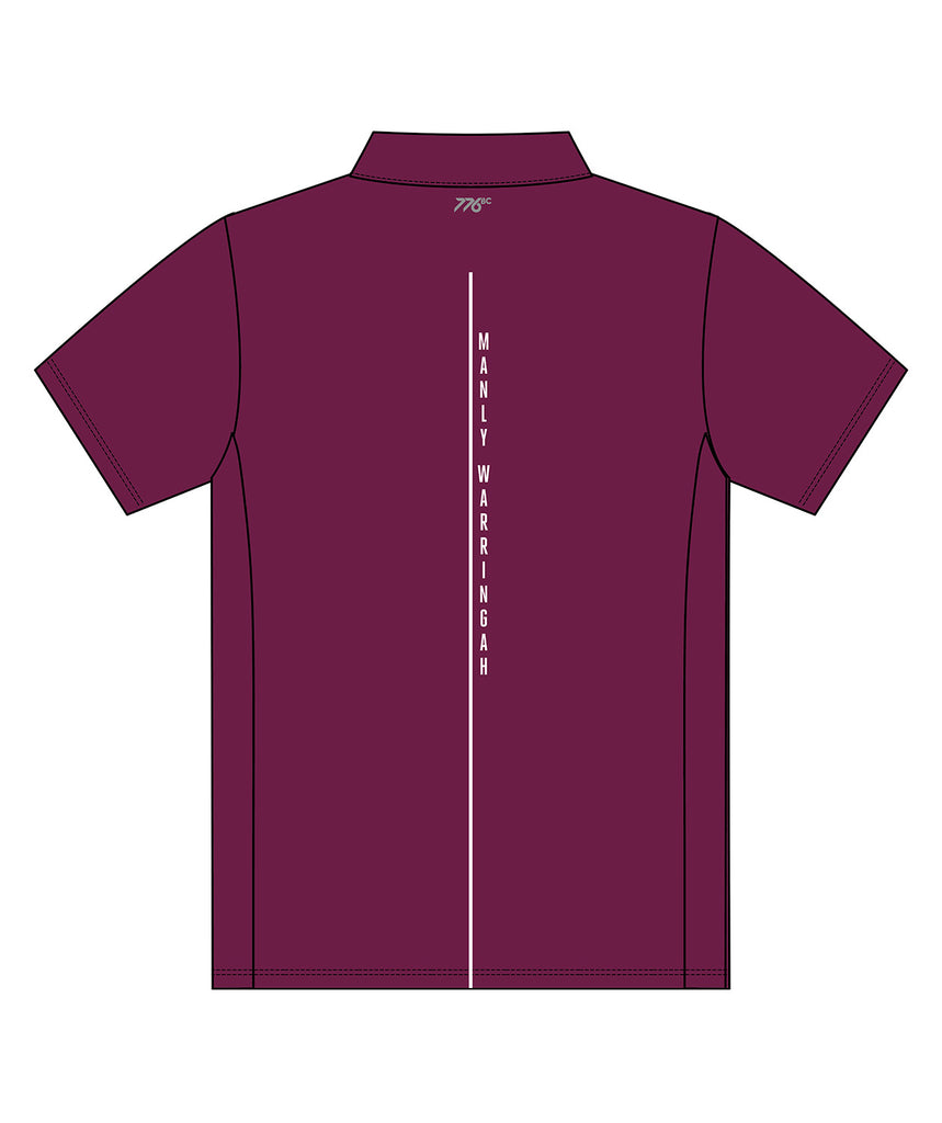 Men's Manly Warringah Kayak Club Polo SS - Maroon