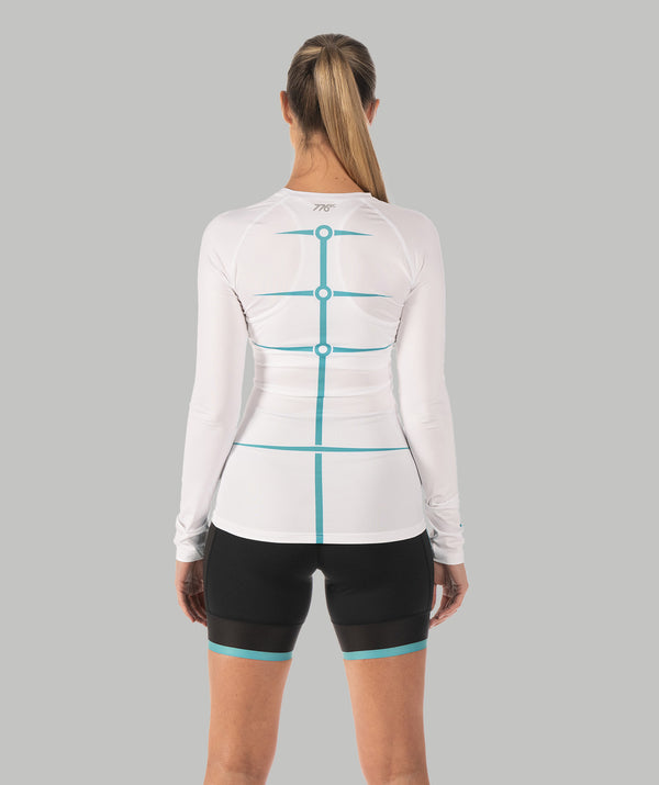 Women's Motion Pro LS Base Layer - White/Capri