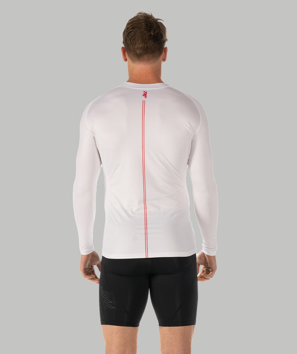 Men's Motion LS Base Layer - White/Red