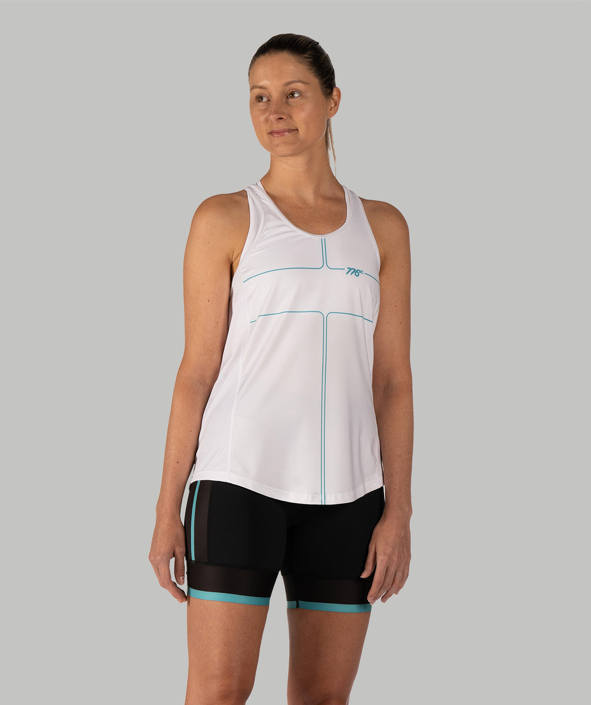 Women's Motion Performance Tank - White/Capri