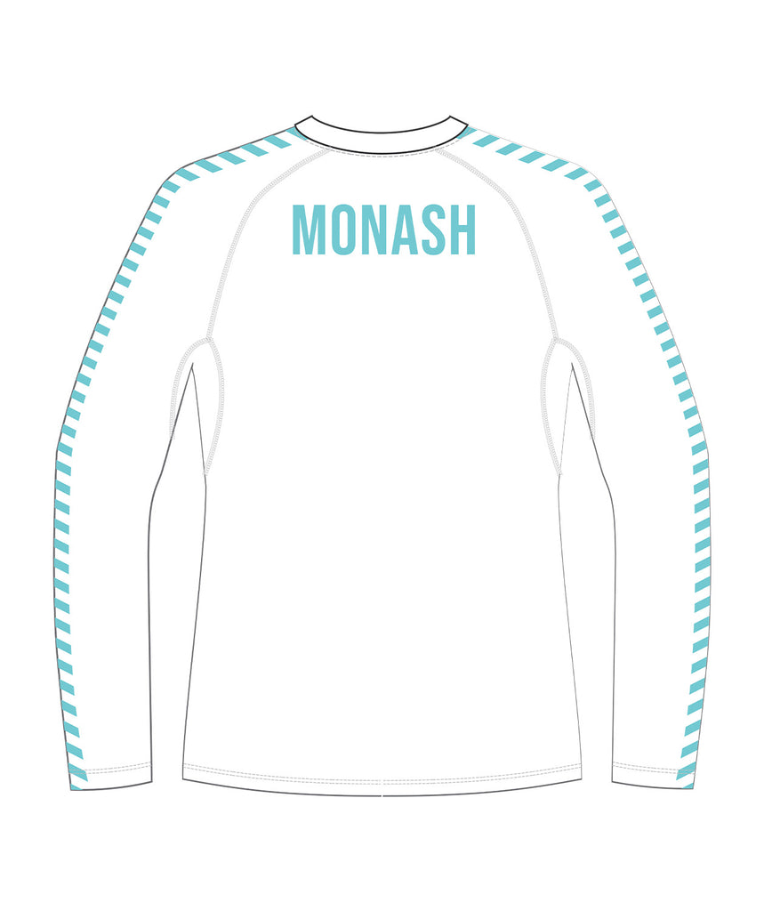 Men's Monash University Rowing Base Layer LS - White
