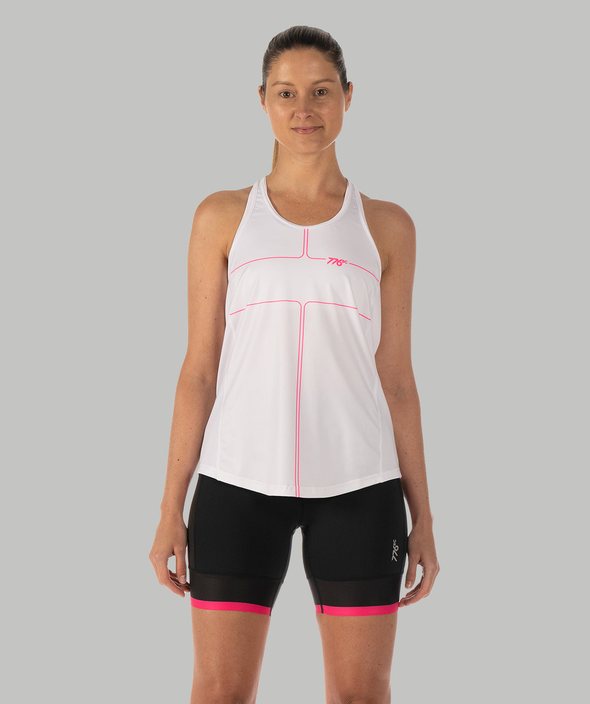 Women's Motion Performance Tank - White/Pink