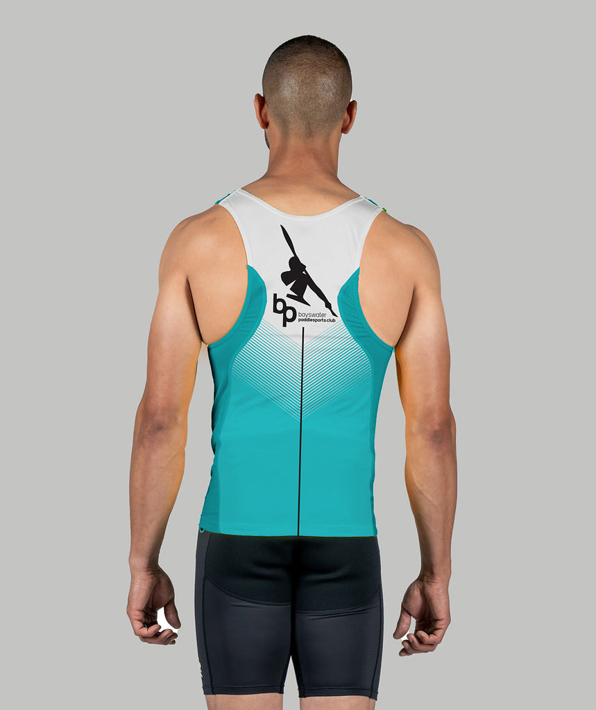 Men's Bayswater Paddlesports Club Race Tank - White/Aqua
