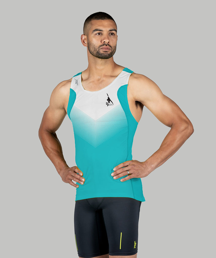 Men's Bayswater Paddlesports Club Race Tank - White/Aqua