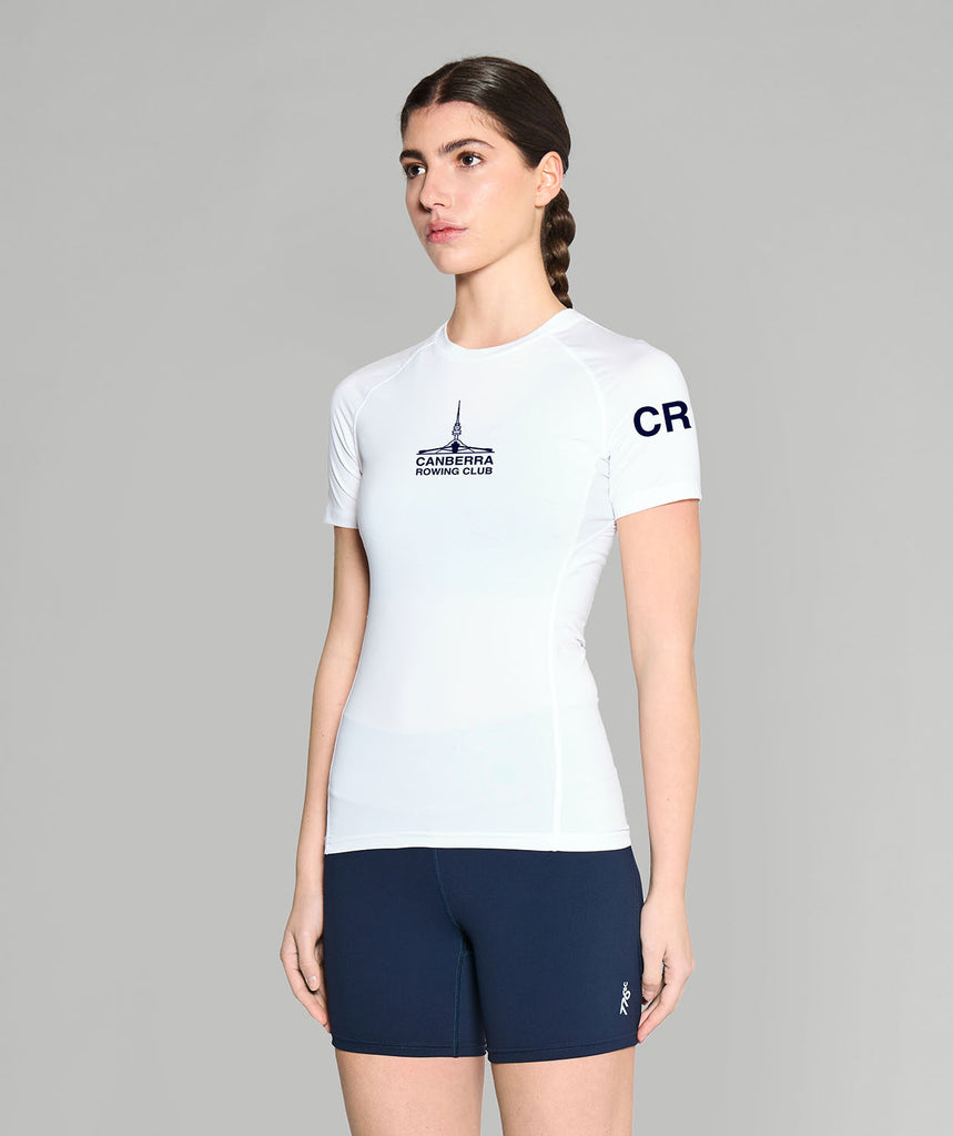 Women's Canberra Rowing Club Base Layer SS - White