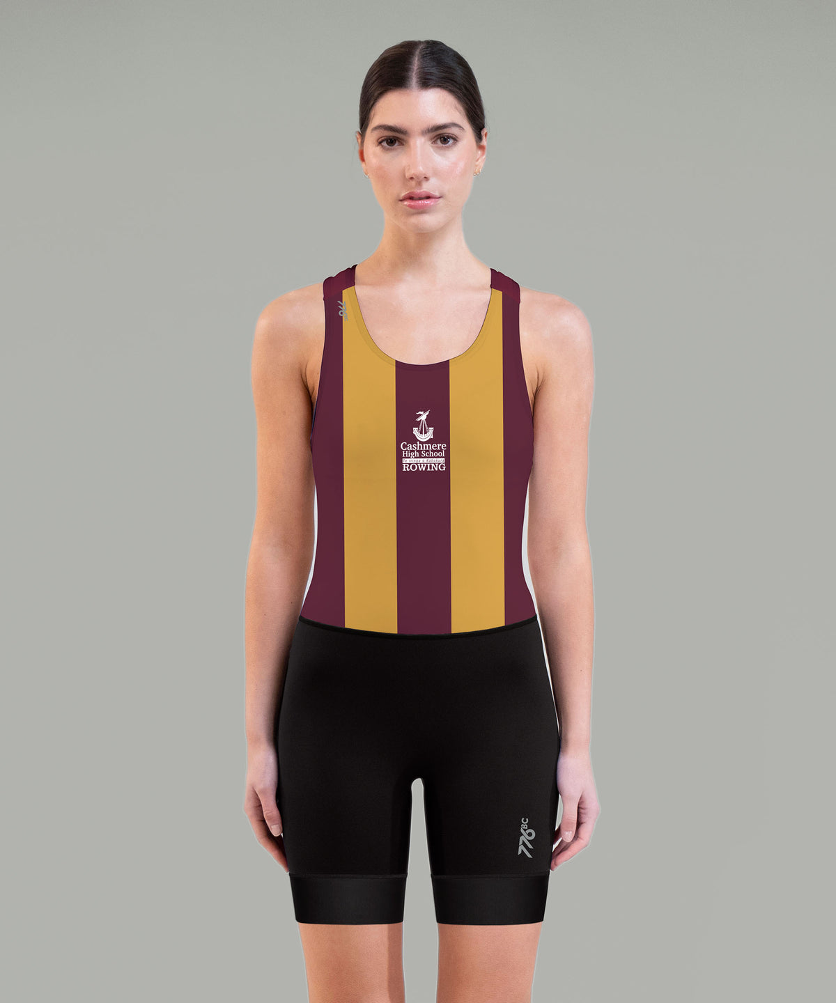 Women's Cashmere High School Streamline Suit - Black/Maroon