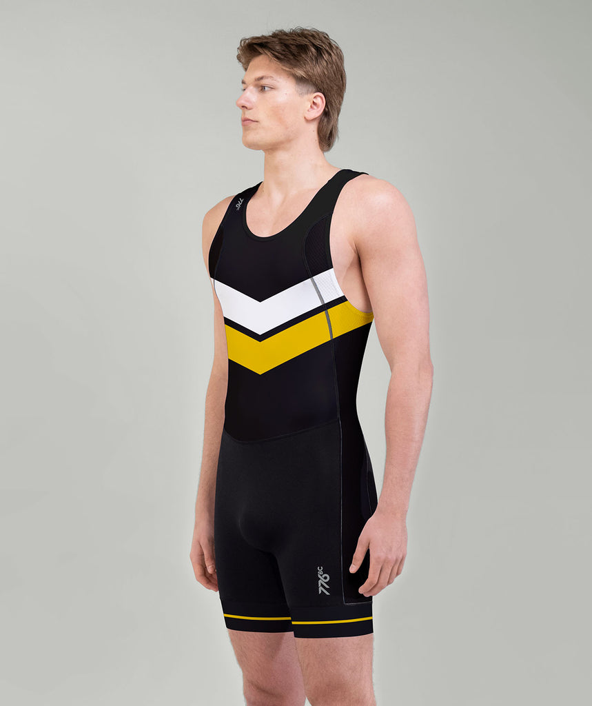 Men's Curtin University Boat Club Pro Unisuit - Black/Yellow