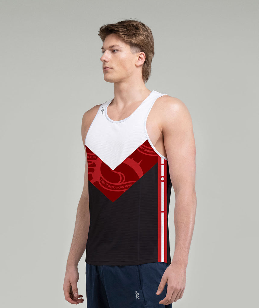 Men's Lake Tuggeranong Rowing Club Performance Tank - Black/Red/White