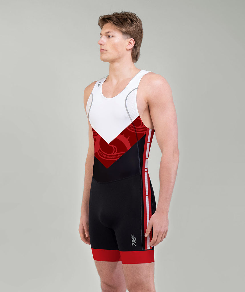 Men's Lake Tuggeranong Rowing Club  Pro Unisuit - Black/Red/White