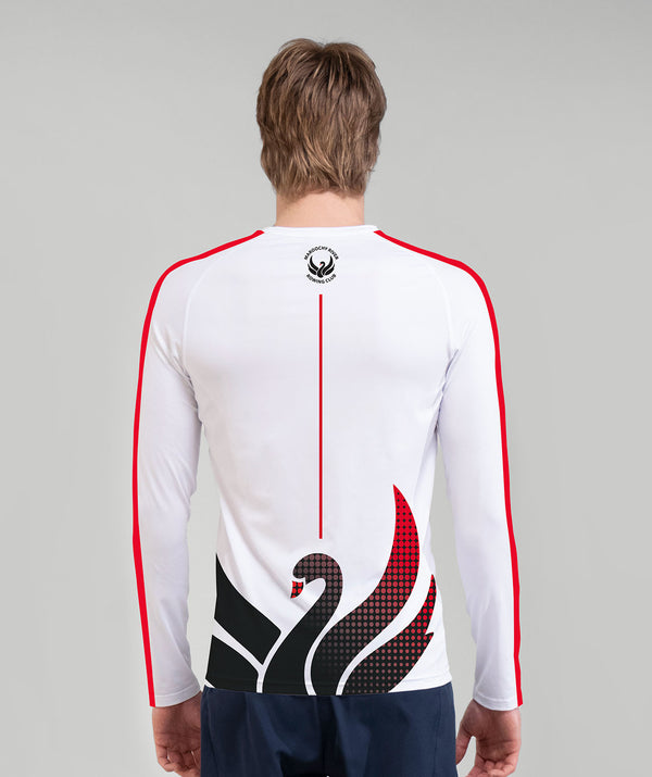 Men's Maroochy River Rowing Club Base Layer LS - White/Red