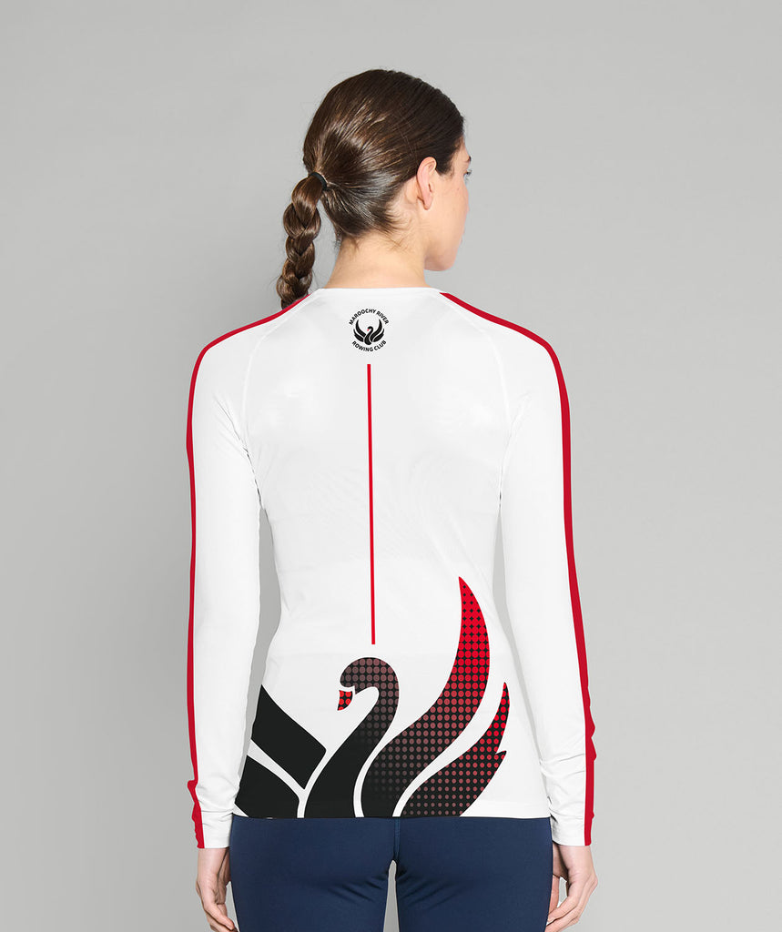 Women's Maroochy River Rowing Club Base Layer LS - White/Red