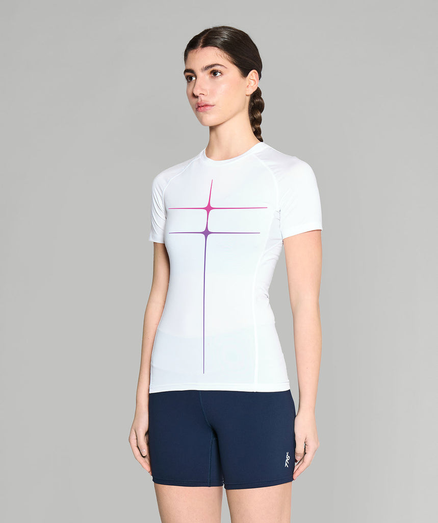 Women's 776BC Vivid Motion Base Layer SS - White/Pink/Violet