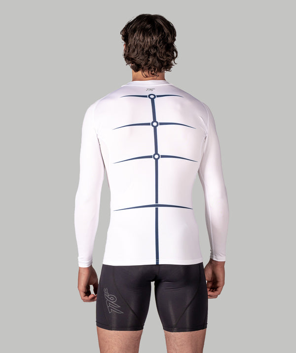 Men's Motion Pro LS Base Layer - White/Navy