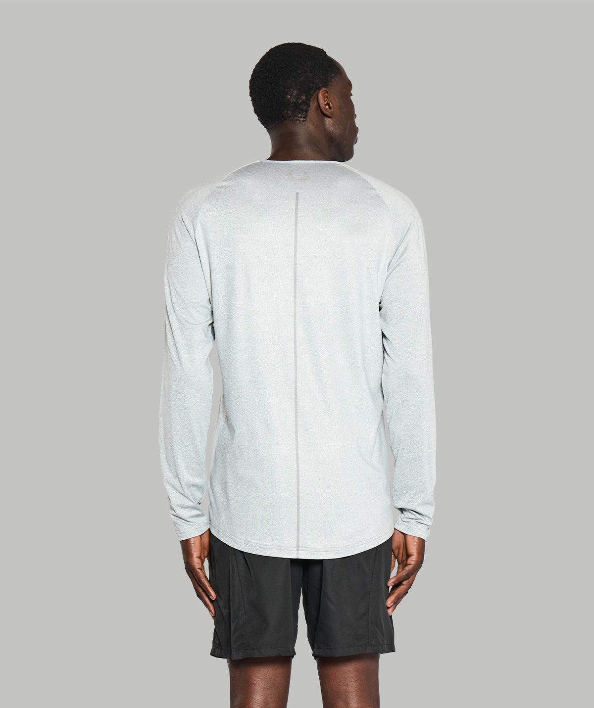 Men's Wreath Active LS T-Shirt - Grey Logo
