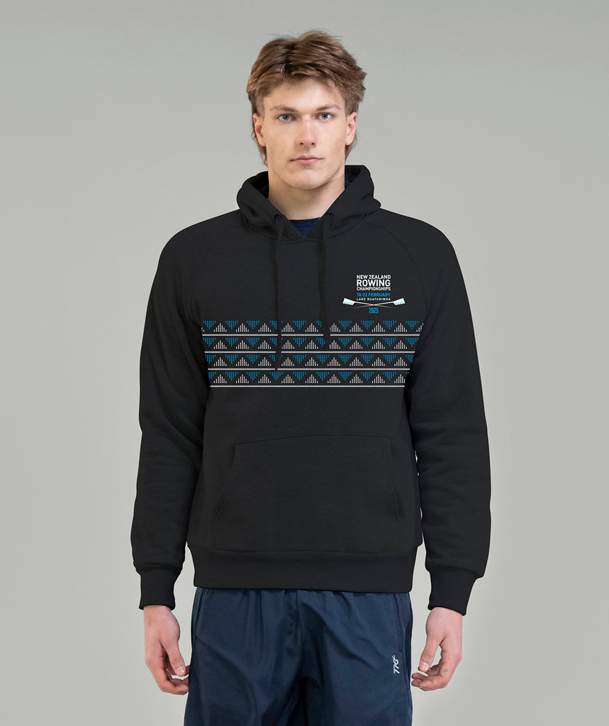 Unisex Rowing New Zealand NZ Championships Pop Over Hoodie - Black