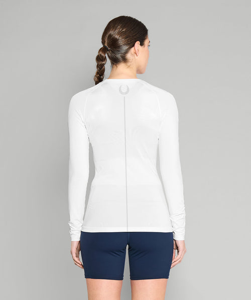 Women's 776BC Base Layer LS - White/Twizel Blue