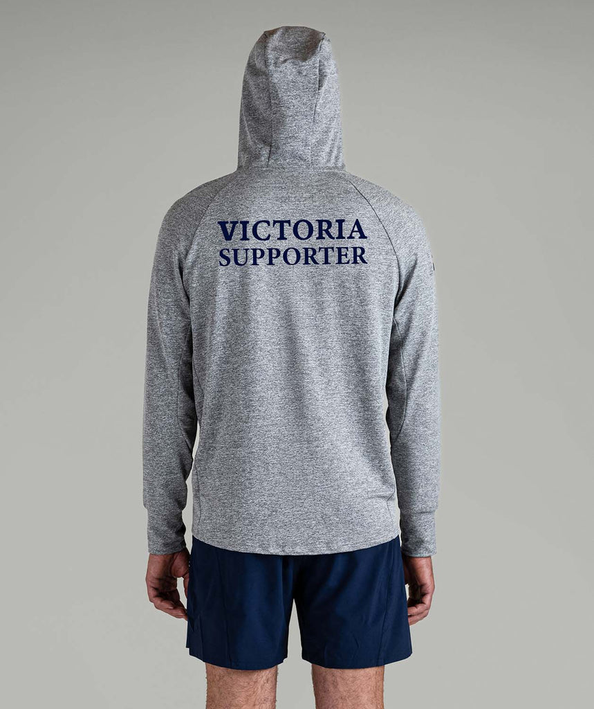 Unisex Rowing Victoria Supporter Tech 1/4 Zip Hoodie - Grey Marle