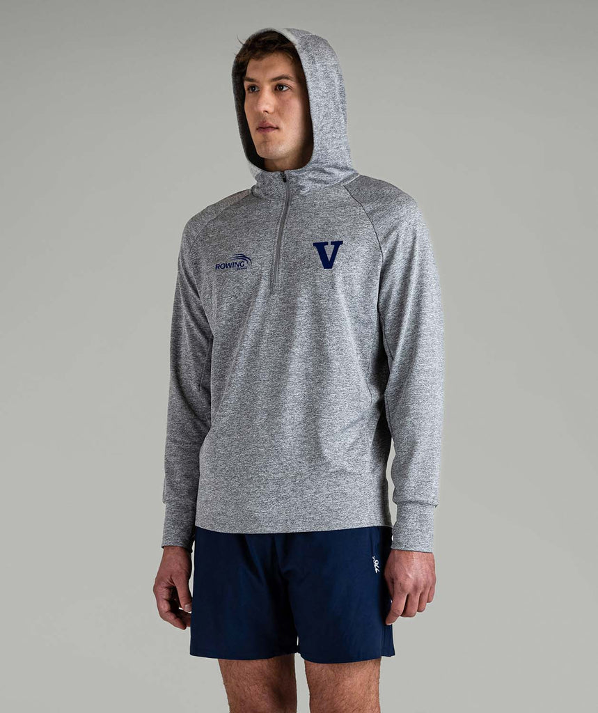 Unisex Rowing Victoria Supporter Tech 1/4 Zip Hoodie - Grey Marle
