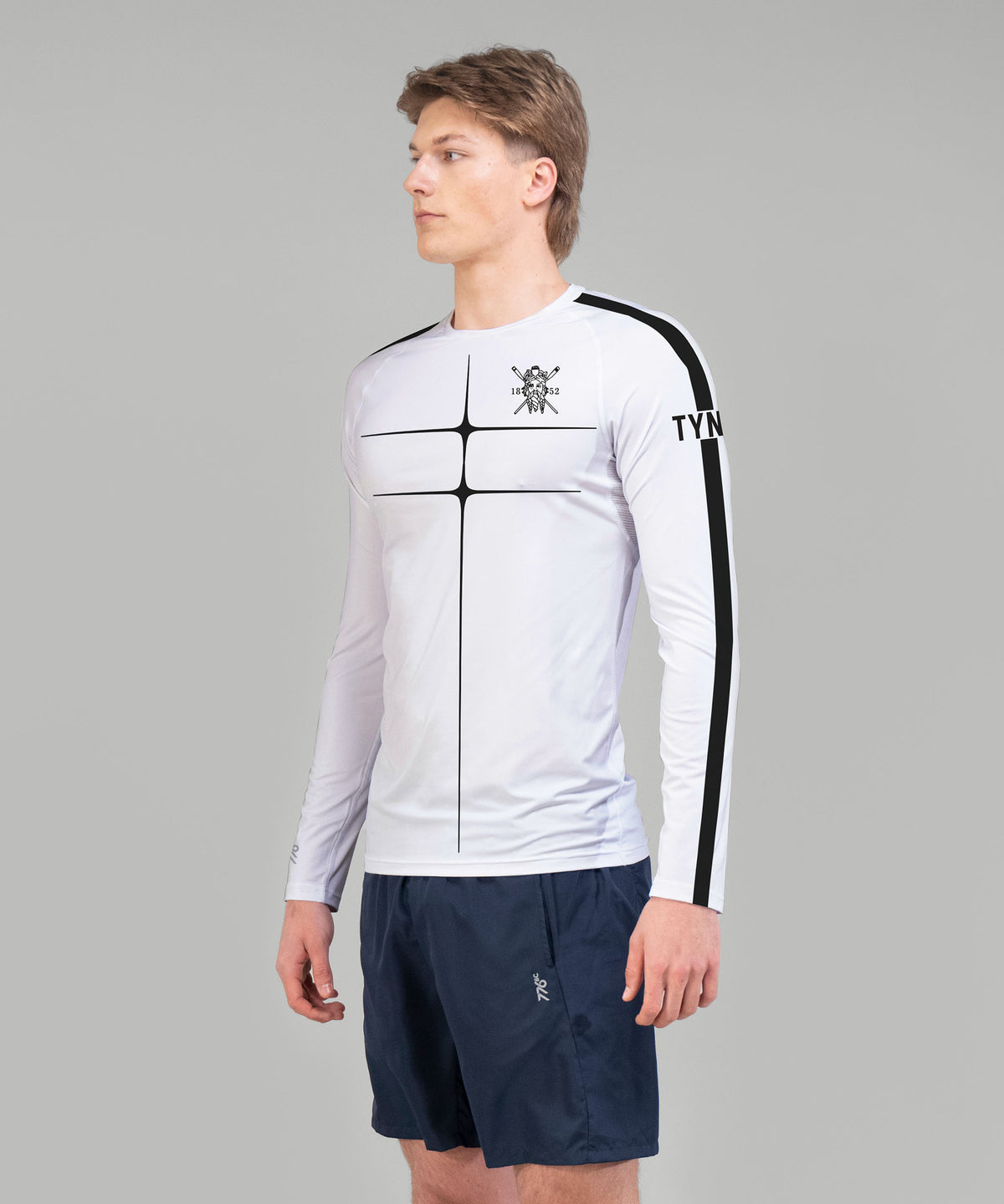 Men's Tyne Amateur Rowing Club Motion Base Layer LS - White/Black