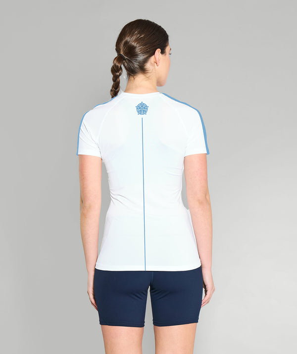 Women's University of York BC Base Layer SS - White/Baby Blue