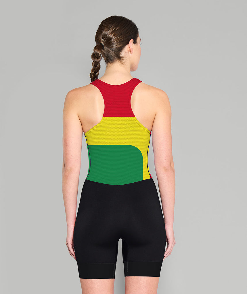 Women's Waikato Rowing Pro Unisuit - Red/Yellow/Green