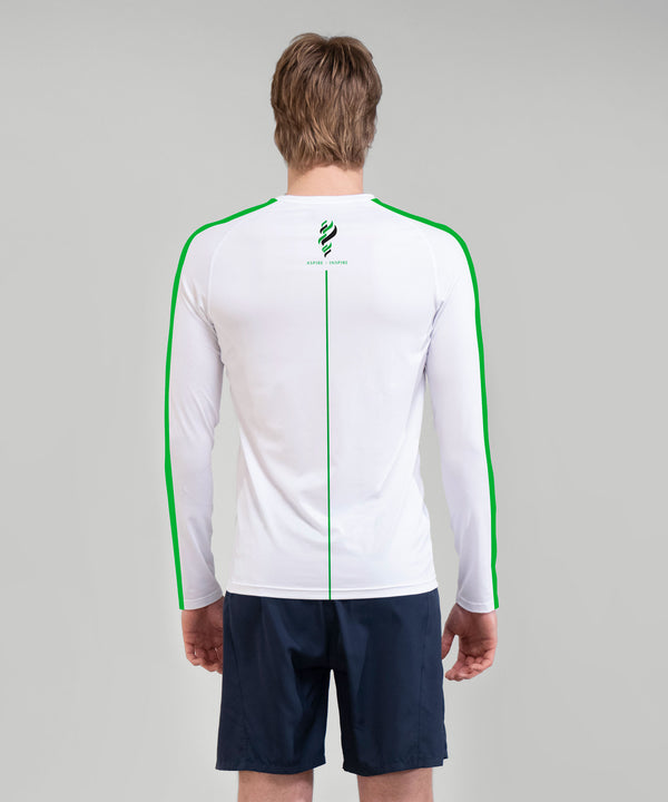 Men's Wainuiomata Base Layer LS - White/Green