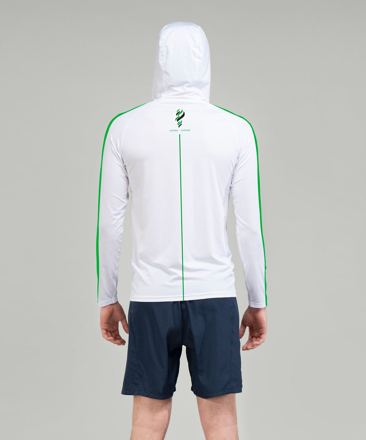 Men's Wainuiomata Sun Hoodie LS - White/Green