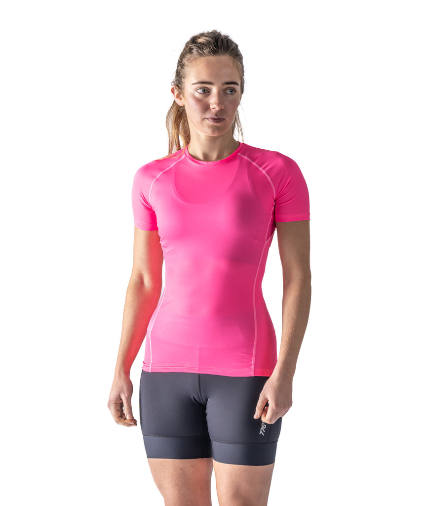 Women's Wreath SS Base Layer - Neon Pink