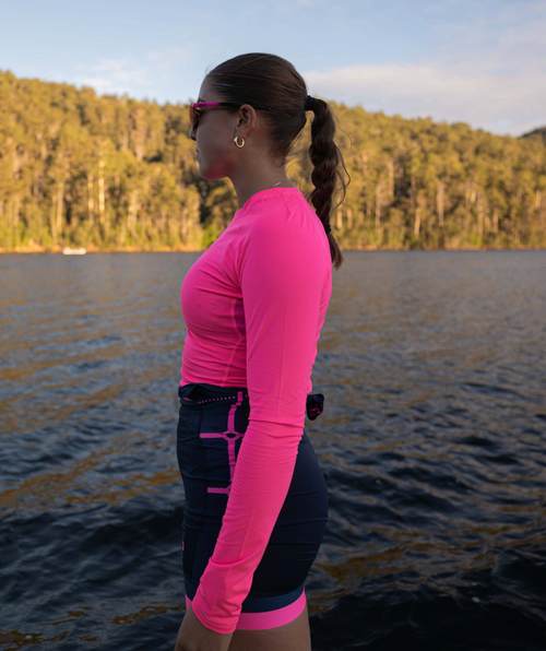 Women's Wreath Winter Base Layer LS - Neon Pink