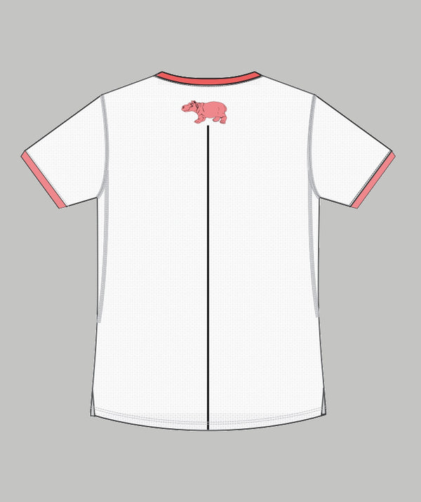 Women's Leander Athlete  Henley Performance - White/Pink